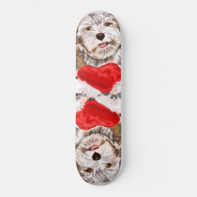 Puppy med Heart Gift Skateboard Kärlek (Framsida)