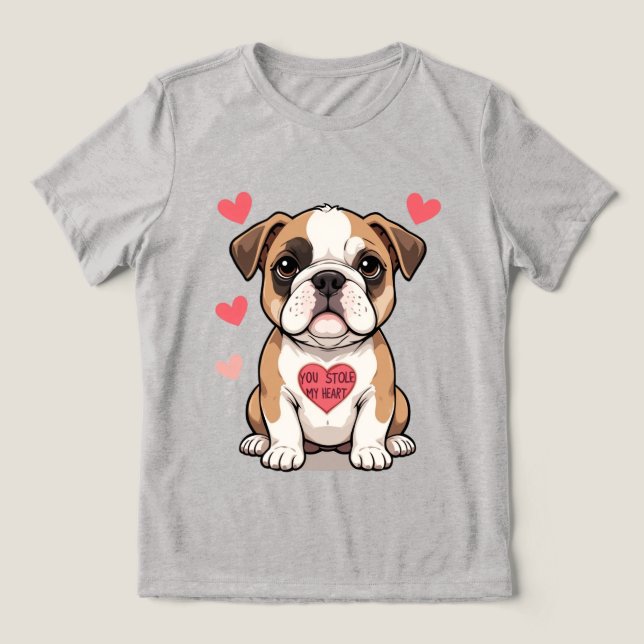 Puppy med hörnfilmeddelande t shirt (Design Framsida)