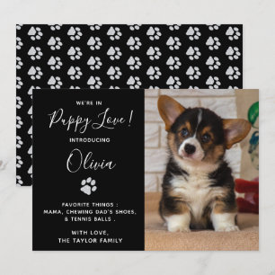 Puppy-meddelande - Svart Elegant Modern nytt sälls Inbjudningar