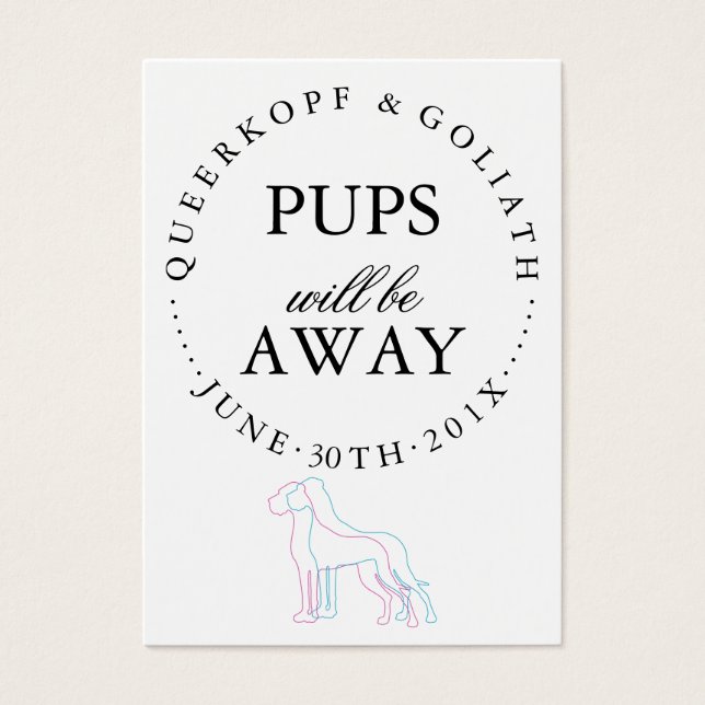 Puppy-meddelande Visitkort (Framsidan)