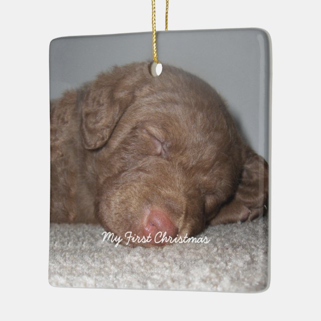 Puppy Mitt första julfoto-prydnadsföremål Julgransprydnad Keramik (Vänster)