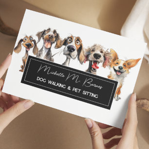 Puppy Modern Dog Walker Pet Sitta QR-kod Flygblad