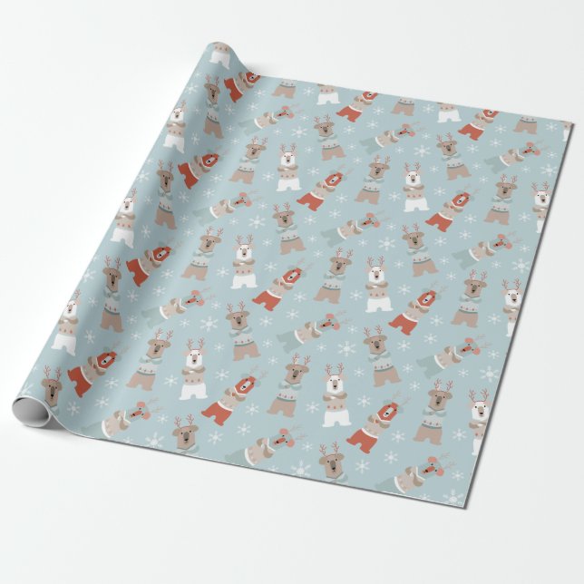 Puppy Mönster Wrapping Papper Presentpapper (Utrullad)