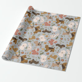 Puppy Mönster Wrapping Papper Presentpapper