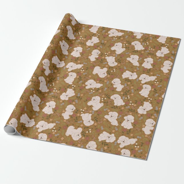 Puppy Mönster Wrapping Papper Presentpapper (Utrullad)