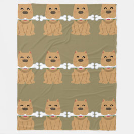 Puppy och Bone Mönster Fleecefilt