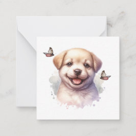 Puppy och Butterflies Anteckningskort