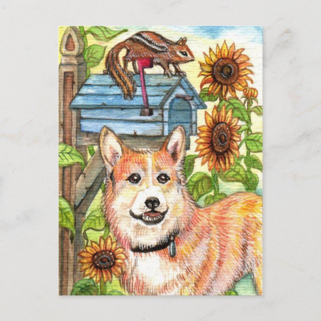 Puppy och Chipmunk efter postlåda Vykort (Framsida)