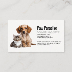 Puppy och Kattunge Lutning Side vid sida Visitkort