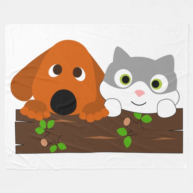 Puppy och Kitten Fleecefilt (Framsidan (Horisontell))