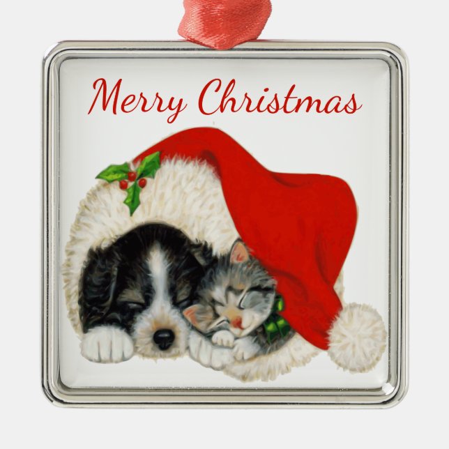 Puppy och Kitten Jul Ornament (Framsidan)