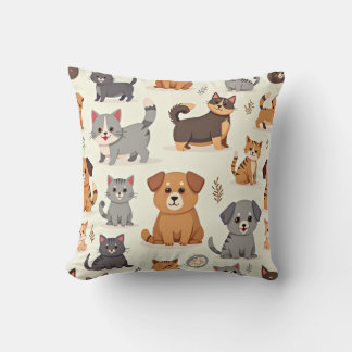 Puppy och Meow Pillow Cushion Kudde