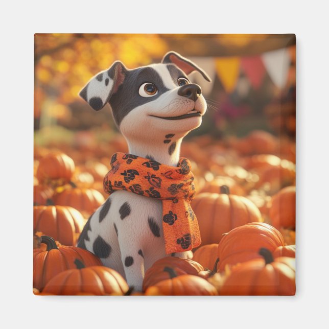 Puppy och Pumpkins Magnet (Framsidan)