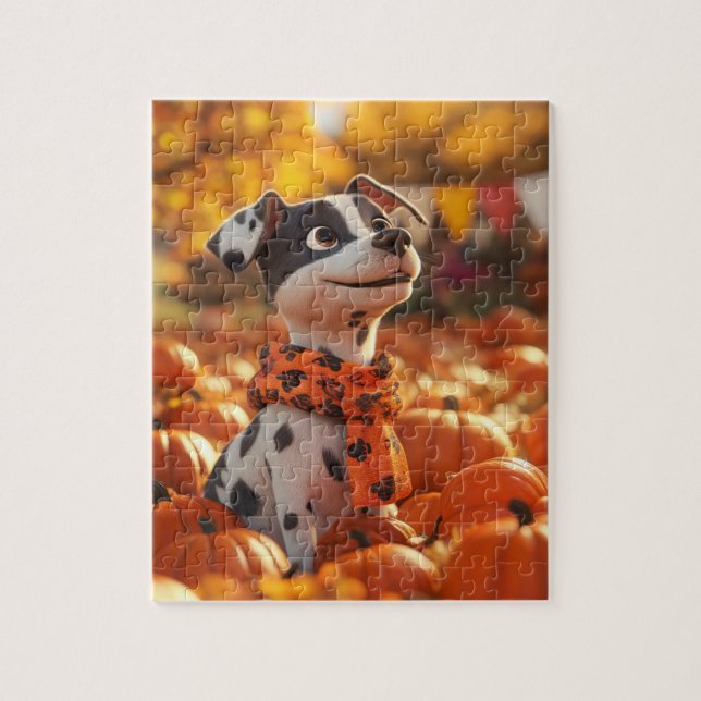 Puppy och Pumpkins Puzzle Pussel (Vertikal)