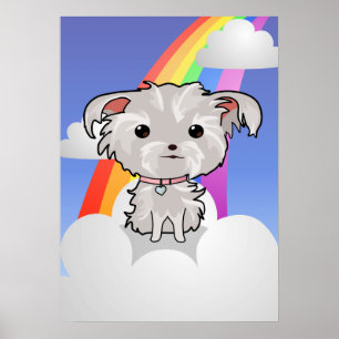 Puppy och Regnbåge Poster