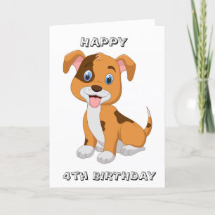 PUPPY ÖNSKEMÅL ON *4e födelsedagen*-KORT Kort