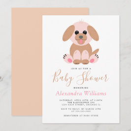 Puppy över Neutralten för babyskor Inbjudningar