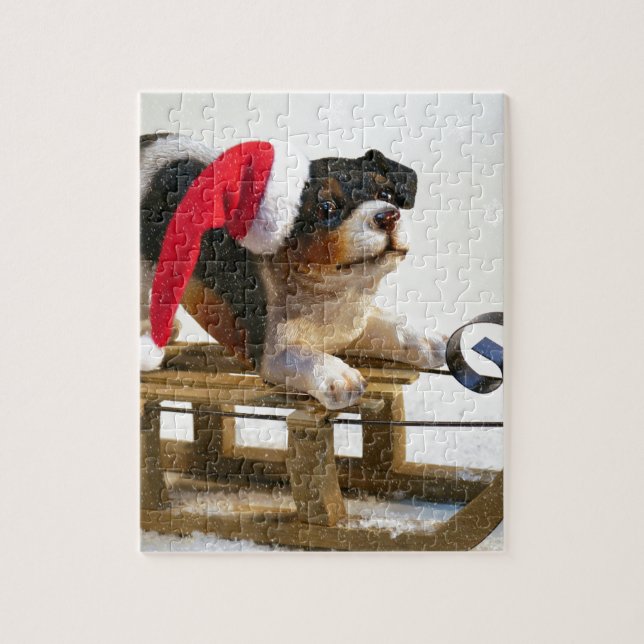 Puppy på en Sled Pussel (Vertikal)