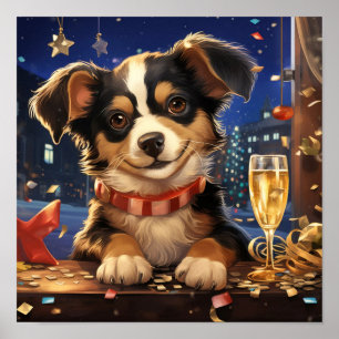 Puppy på Nyårsafton Poster