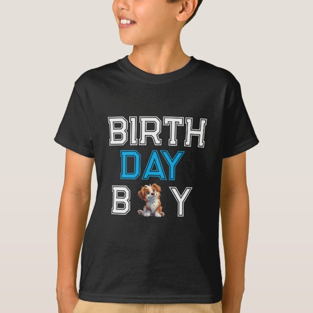 Puppy Party Birthday | Cute Kids Hund T Shirt (Framsida)