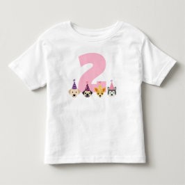Puppy Party Girl Birthday Shirt - Rosa T
