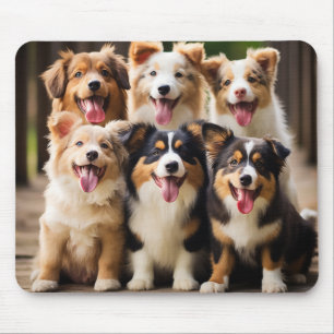 Puppy Party: Lovable Puppies Mousepad Musmatta