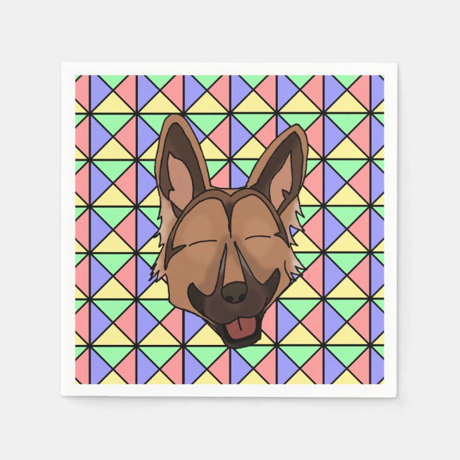 Puppy Party Napkins - Tyska shepherd Pappersservett (Framsidan)