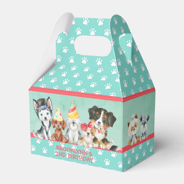 Puppy Party Tack Personlig Gable Favor Bo Presentaskar (Framsidan Sidan)