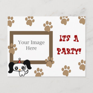 Puppy Paw Skriv ut Party Inbjudningar