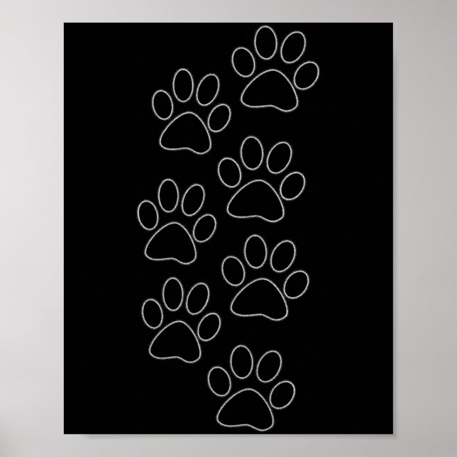 Puppy Paws Dog Prints Dad Pup Mom Good Boy New Res Poster (Framsidan)