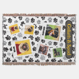 Puppy Paws Personalized Photo Collage Filt