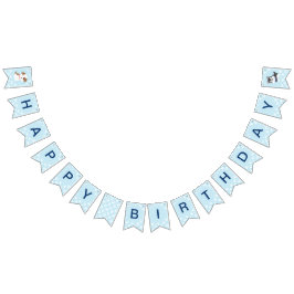 Puppy Pawty Födelsedagsfest buntar banderoll blått Vimplar