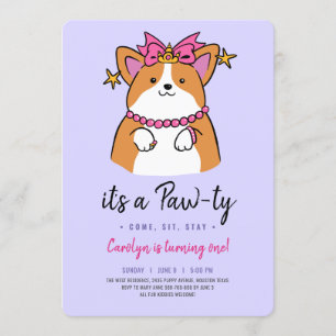 Puppy Pawty-födelsedagsinbjudan Inbjudningar