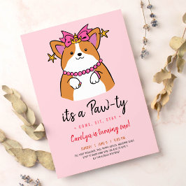 Puppy Pawty-födelsedagsinbjudan Inbjudningar