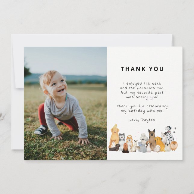 Puppy Pawty Hund Birthday Photo Tack (Framsida)