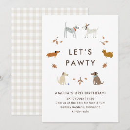 Puppy Pawty Hund Park Cute Modern Birthday Inbjuda Inbjudningar