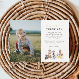 Puppy Pawty Hund Theme Birthday Photo Tack Kort