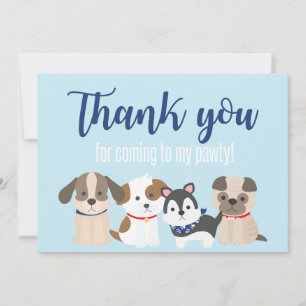 Puppy Pawty Tack, ditt kort blått