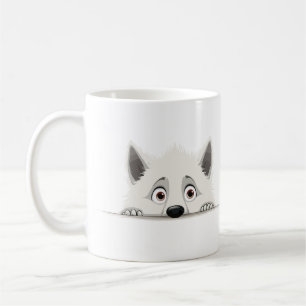 Puppy Peeking Cute Adsible Funny Animal Tecknad Kaffemugg