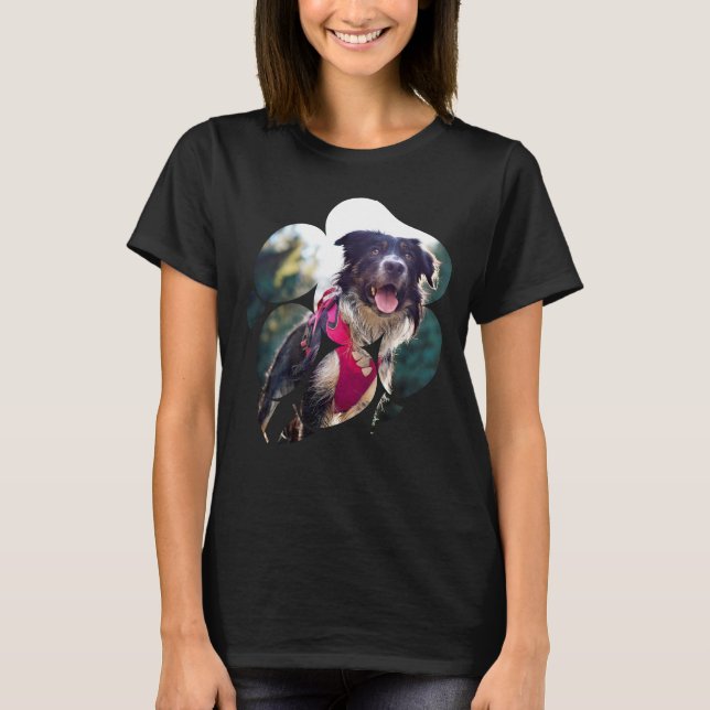 Puppy Photo Pawprint T Shirt (Framsida)
