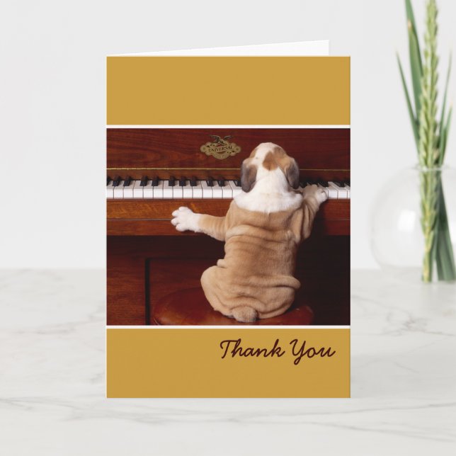 Puppy Pianist Tack Kort (Framsida)
