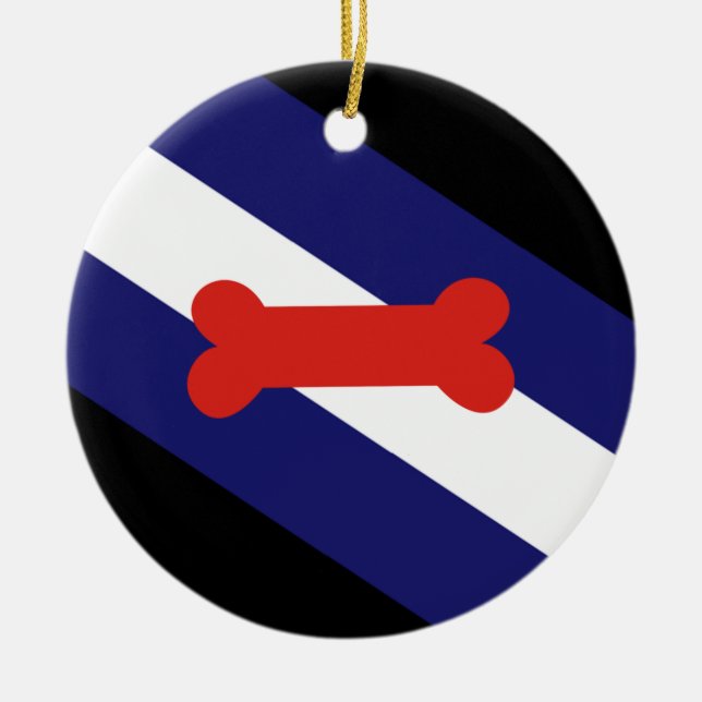 Puppy Play-Pride, Flagga Julgransprydnad Keramik (Framsidan)