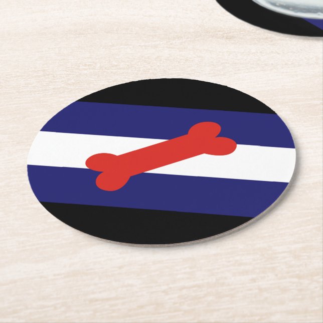 Puppy Play-Pride, Flagga Underlägg Papper Rund (Vinklad)