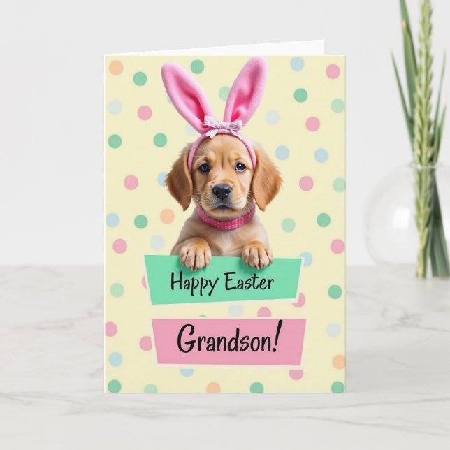 Puppy Polka Dot Celebration Card Kort (Framsida)