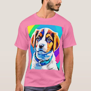 Puppy Porträtt: Färgfull Valp T Shirt