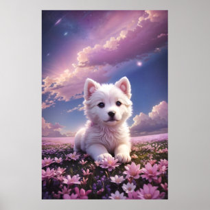 Puppy Poster Söt djurfoto Djurens Lycklig