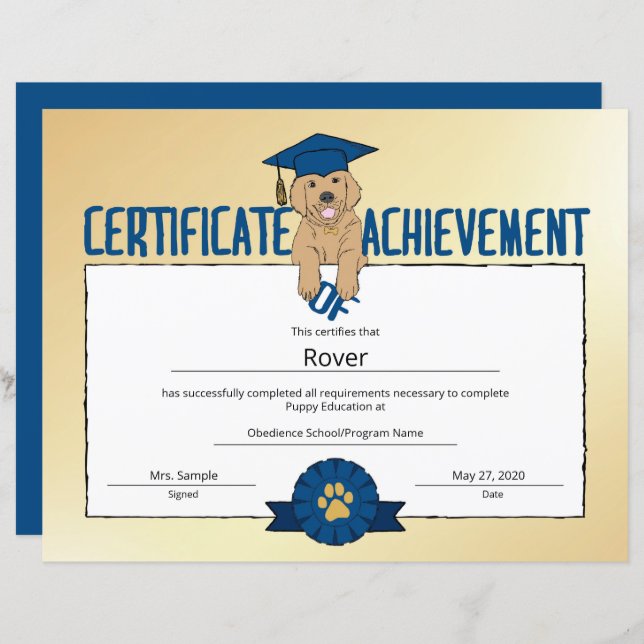 Puppy Program Pet Obedience School Pre Puppy (Fram/baksida)
