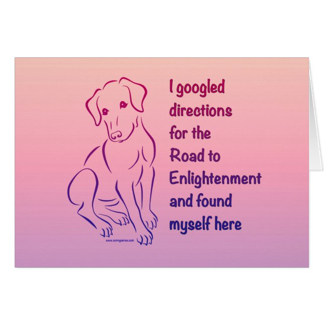 Puppy Road to Enlightenment Hälsningskort (Framsidan Horizontal)