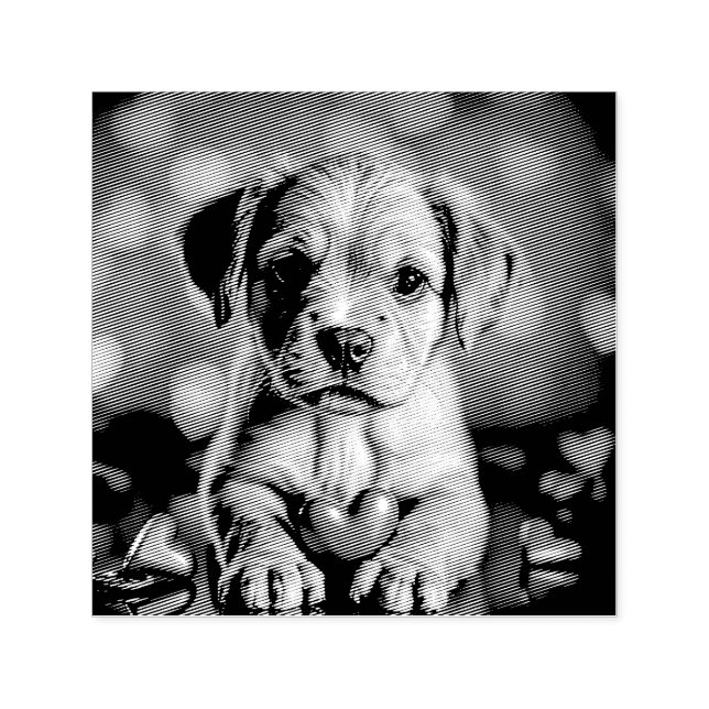 Puppy Rosa Hearts Självfärgande Stämpel (Design)