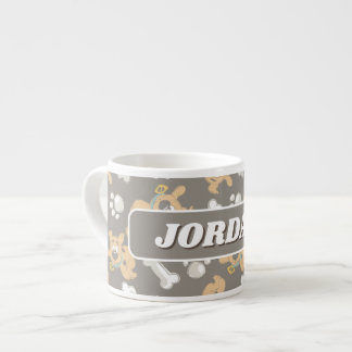 Puppy Scooby-Doo Bone & Paw Print Mönster Espressomugg